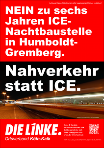 Nein zum Ausbau der ICE-Strecke in Humboldt-Gremberg