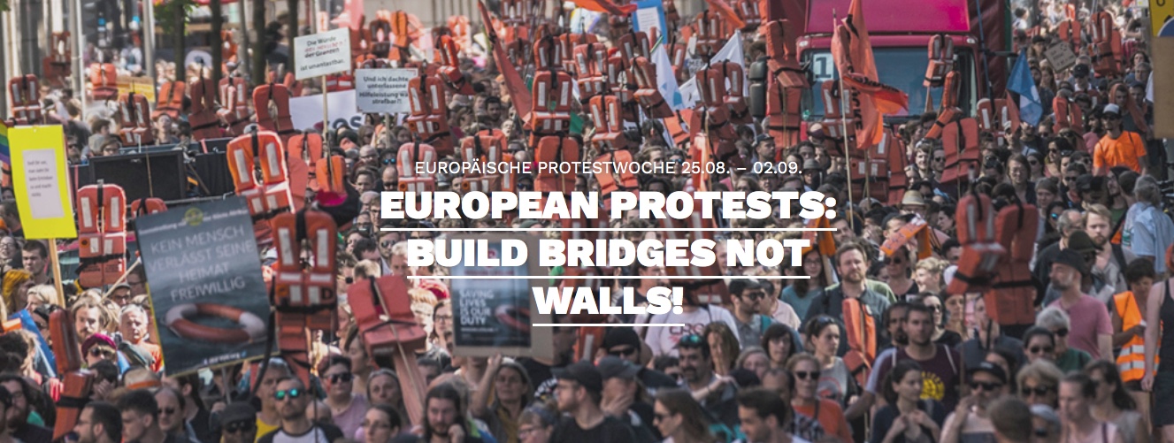 Seebrücke-Aktion - European Protest - Build Bridges not Walls